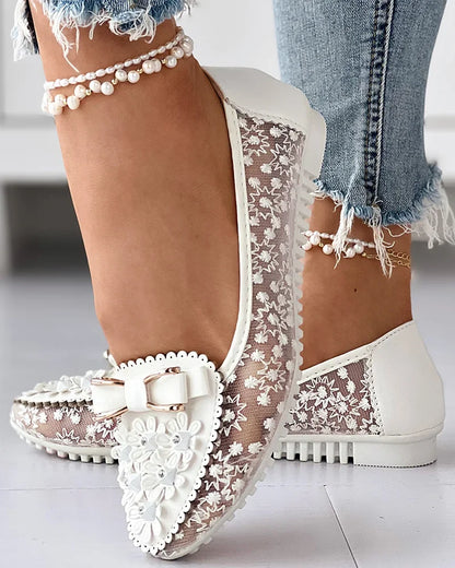 Women's "Flora" Lace Flats
